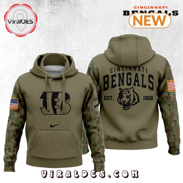 Cincinnati Bengals 2024 Army Hoodie, Jogger, Cap