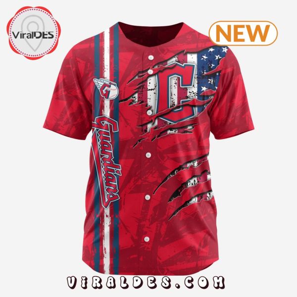 Cleveland Guardians Custom US Flag Baseball Jersey