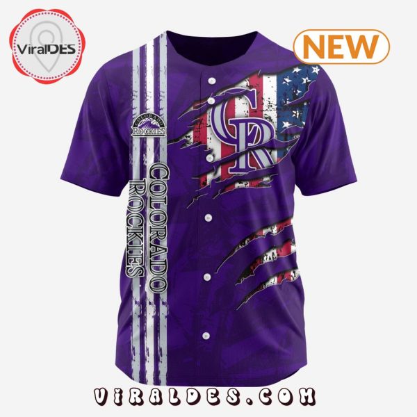 Colorado Rockies Custom US Flag Baseball Jersey