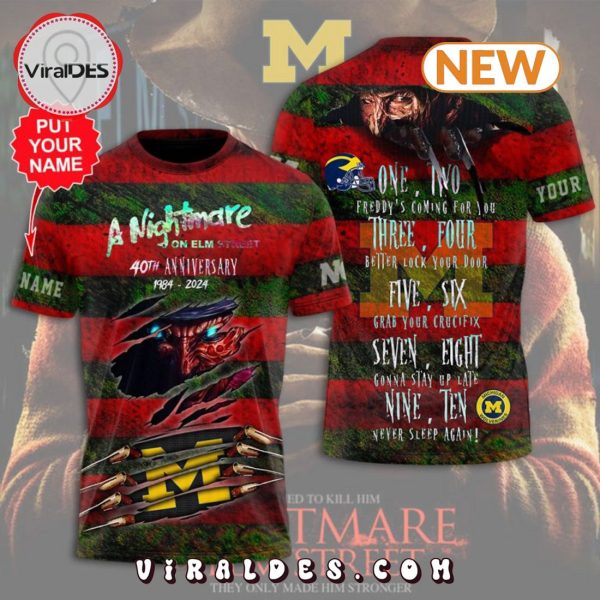 Custom Freddy Krueger x Michigan Wolverines Shirt