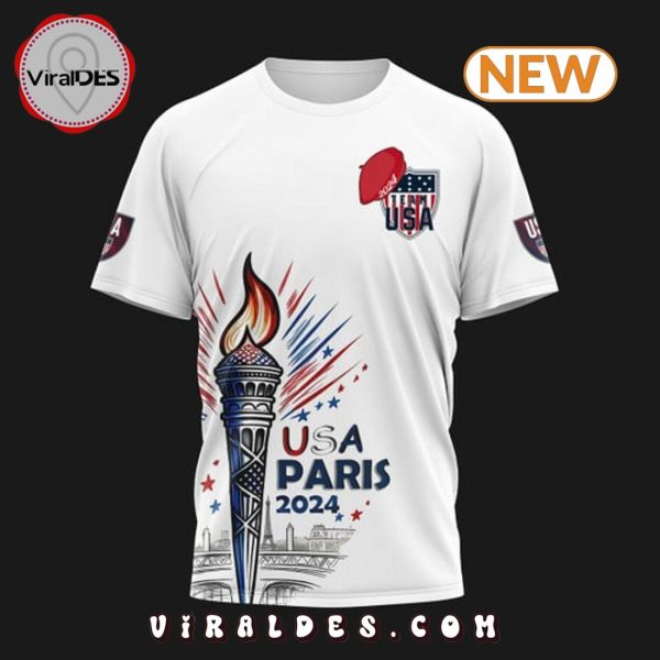 Custom Name USA Team Paris 2024 Olympics White Shirt