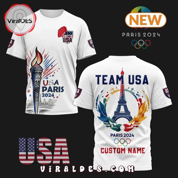 Custom Team USA Olympic Paris 2024 White Shirt