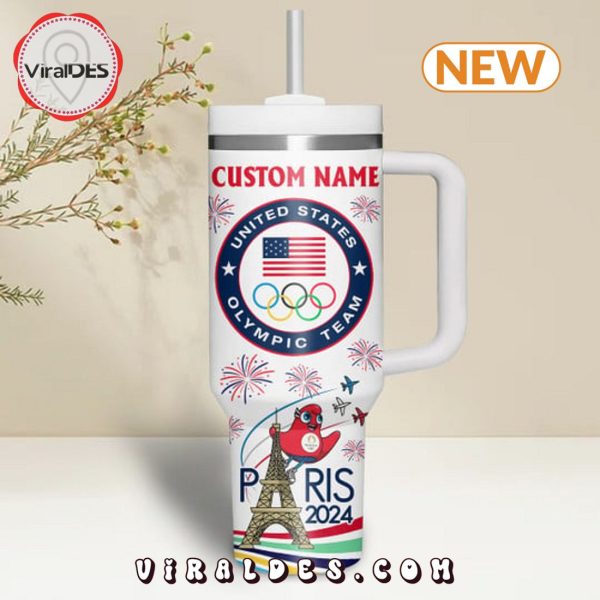 Custom USA Team 2024 Paris Olympics White Stanley Tumbler