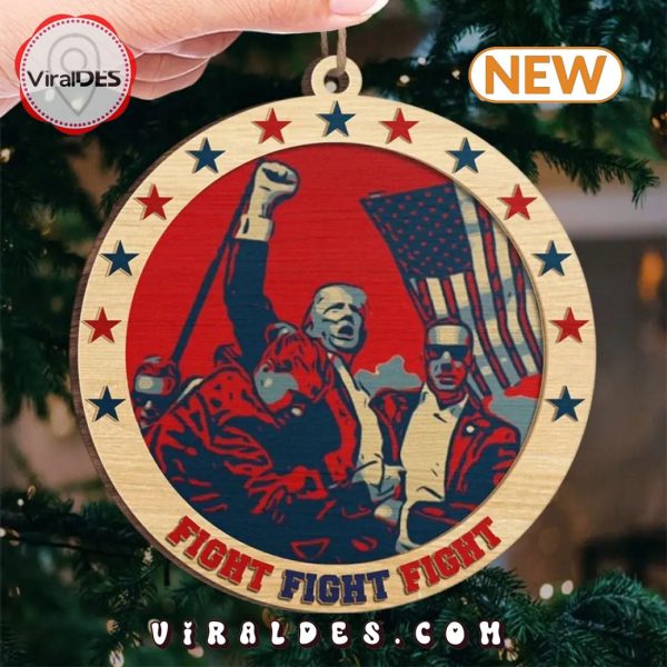 Donald Trump Fight Fight Fight Christmas Ornament