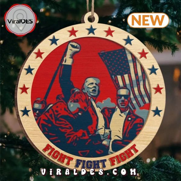 Donald Trump Fight Fight Fight Christmas Ornament