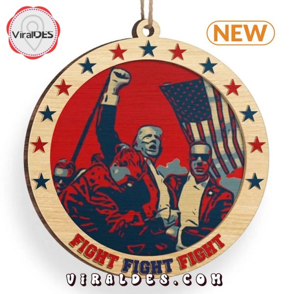 Donald Trump Fight Fight Fight Christmas Ornament