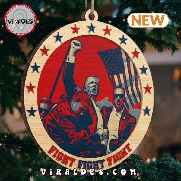 Donald Trump Fight Fight Fight Christmas Ornament