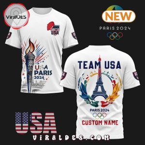 Custom Name USA Team Paris 2024 Olympics White Shirt