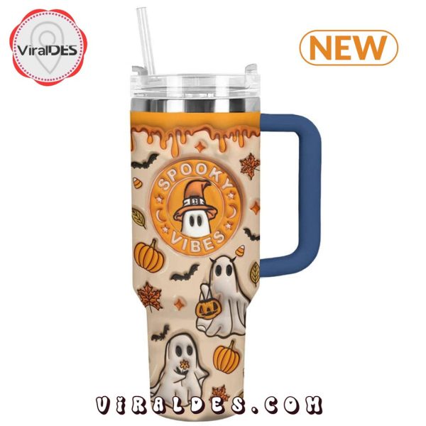 Glossy Halloween Spooky Vibes 40oz Tumbler