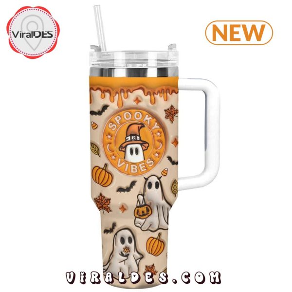 Glossy Halloween Spooky Vibes 40oz Tumbler