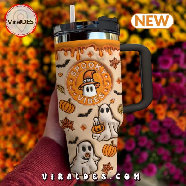 Glossy Halloween Spooky Vibes 40oz Tumbler