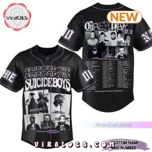 Men’s Suicideboys Custom Grey Day 2023 Black Baseball Jersey