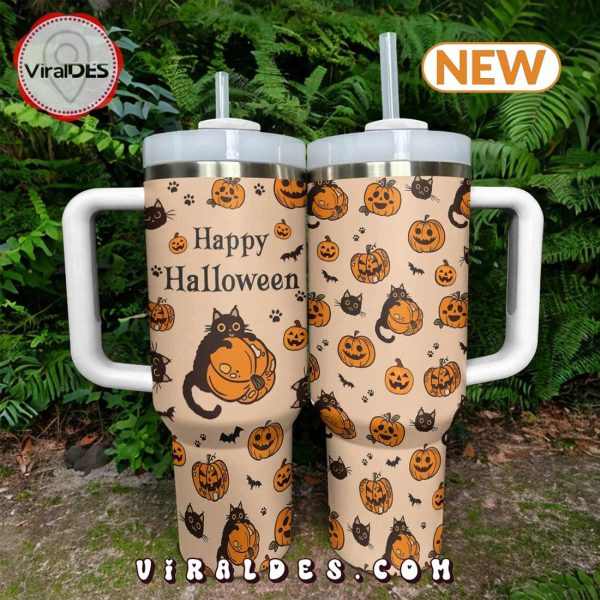 Halloween Cat & Pumpkin 40oz Tumbler