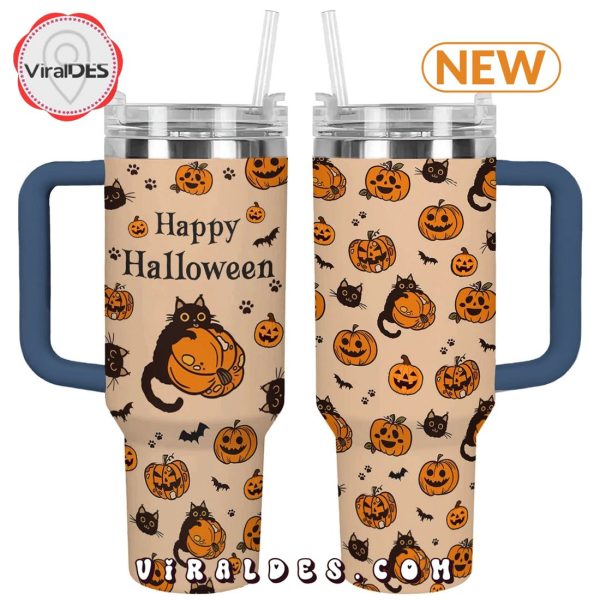 Halloween Cat & Pumpkin 40oz Tumbler