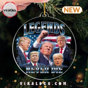 Legends Never Die Trump Christmas Ornament