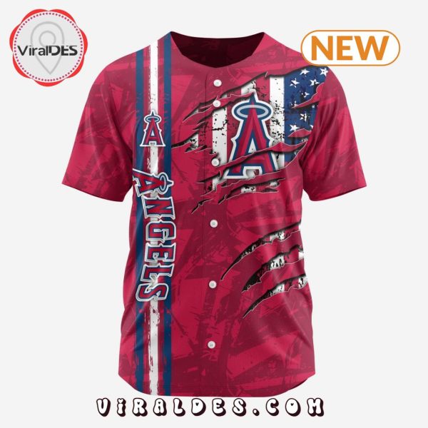 Los Angeles Angels Custom US Flag Baseball Jersey