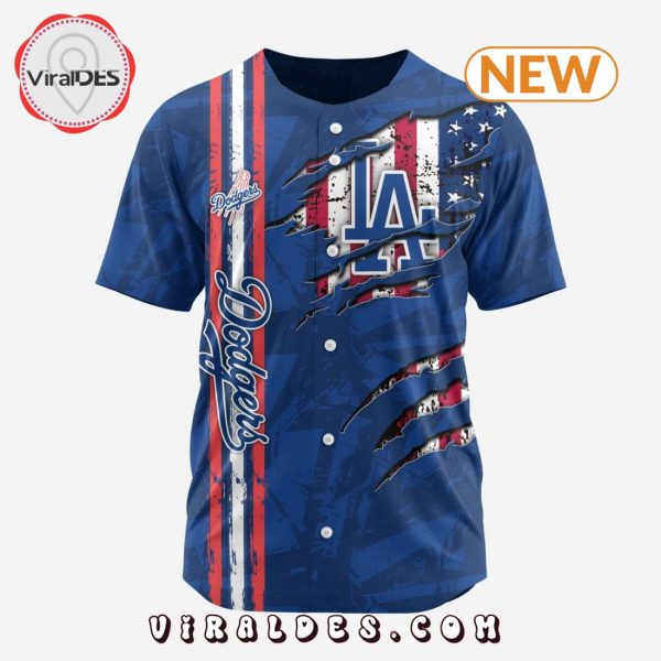 Los Angeles Dodgers Custom US Flag Baseball Jersey