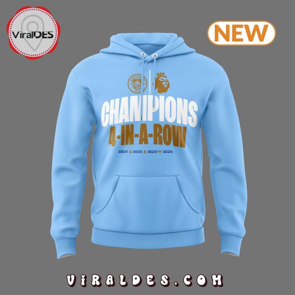 Manchester City Four In A Row Premier League Victory Hoodie