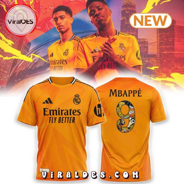 Mbappé Away USA Tour 24 25 Orange Shirt