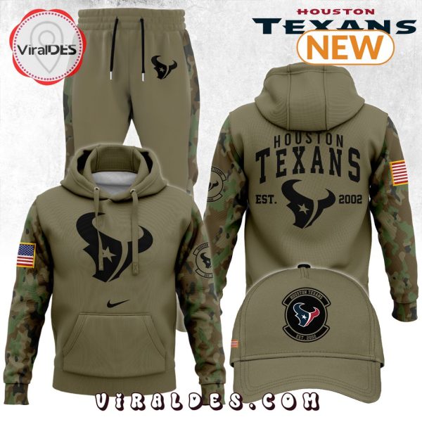 Men’s Houston Texans Army Hoodie, Jogger, Cap