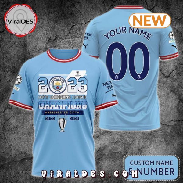 Men’s Manchester City Custom UEFA Champions League Shirt