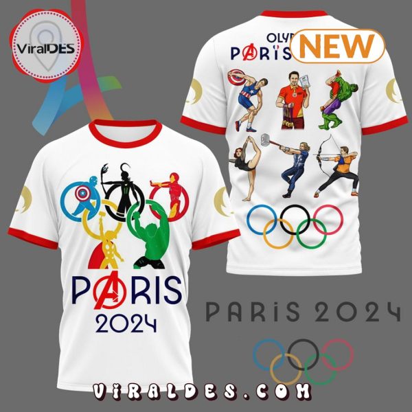 Men’s Olympic Paris 2024 White 3D Hoodie