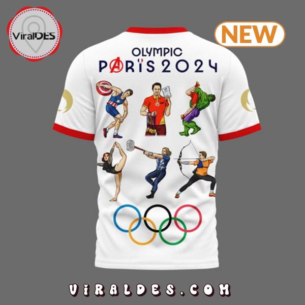 Men’s Olympic Paris 2024 White 3D Hoodie