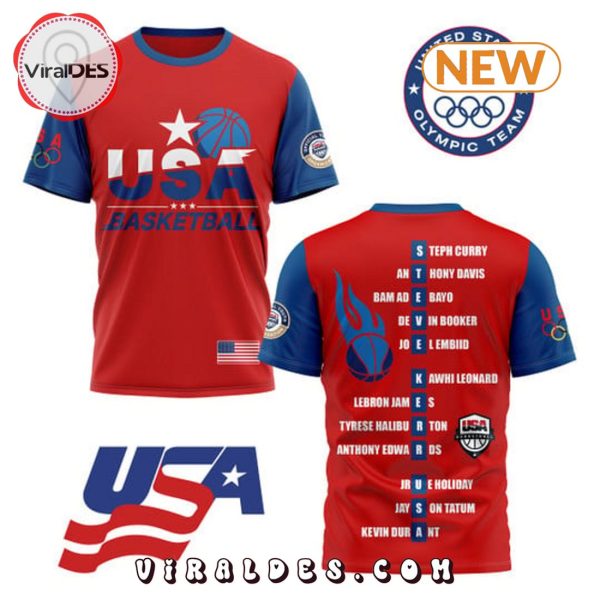 Men’s USA Basketball 2024 Paris Olympics Red Shirt