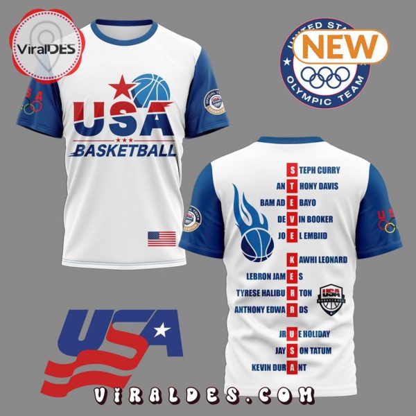 Men’s USA Basketball 2024 Paris Olympics White Shirt