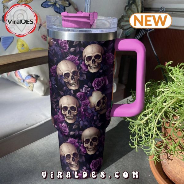 Midnight Roses Skull 40oz Tumbler