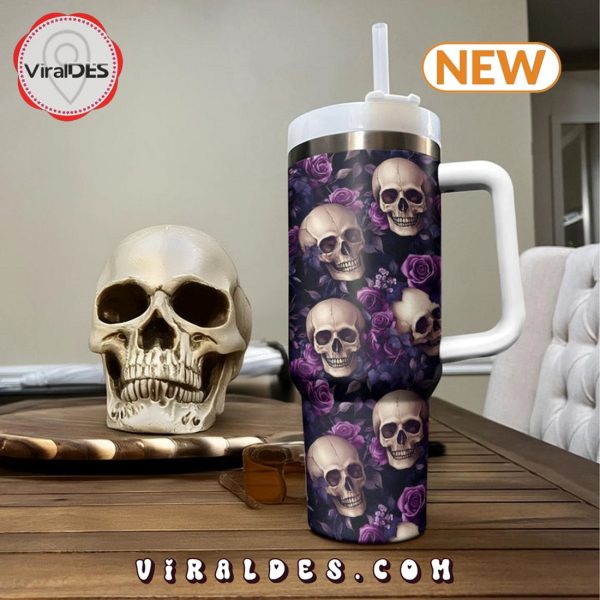 Midnight Roses Skull 40oz Tumbler