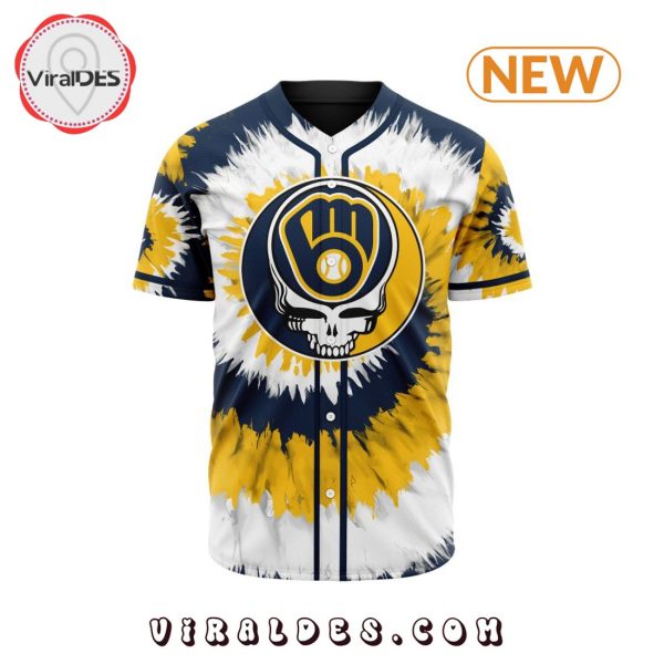 Milwaukee Brewers Custom Grateful Dead Design Baseball Jersey