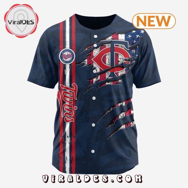 Minnesota Twins Custom US Flag Baseball Jersey