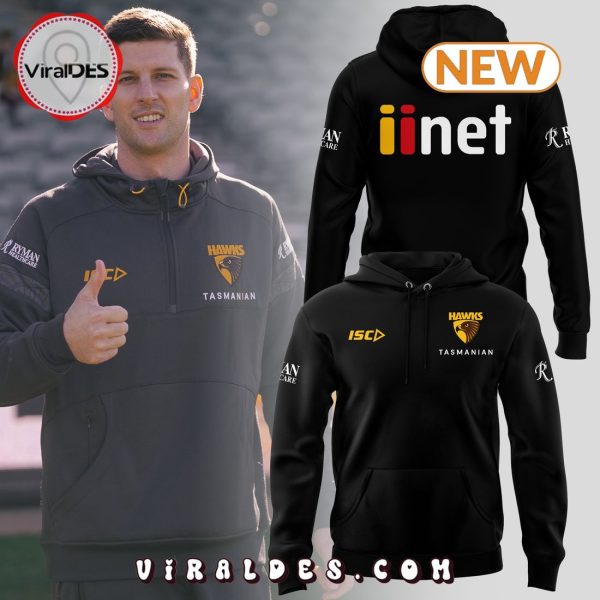 New AFL Hawthorn Hawks Black Hoodie, Jogger