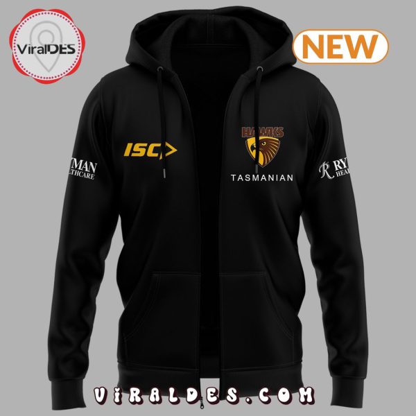 New AFL Hawthorn Hawks Black Zip Hoodie, Jogger