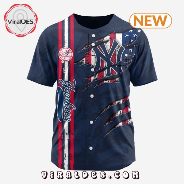 New York Yankees Custom US Flag Baseball Jersey