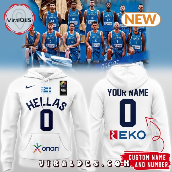 Personalized 2024 New Hellenic Basketball White Hoodie