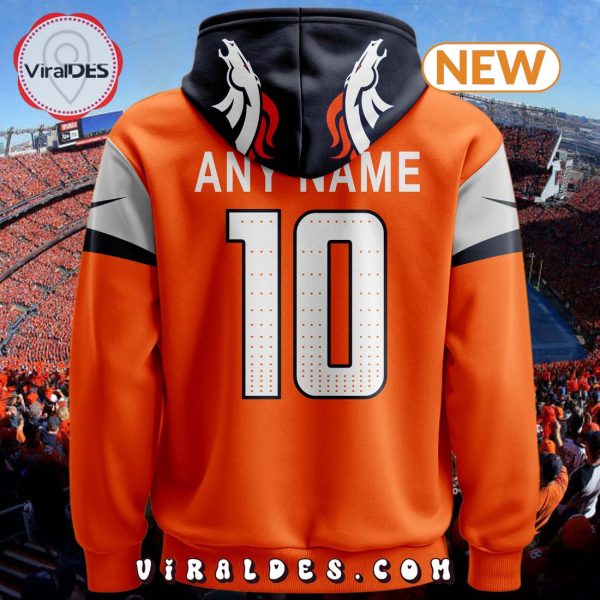 Personalized NFL Denver Broncos Orange Hoodie