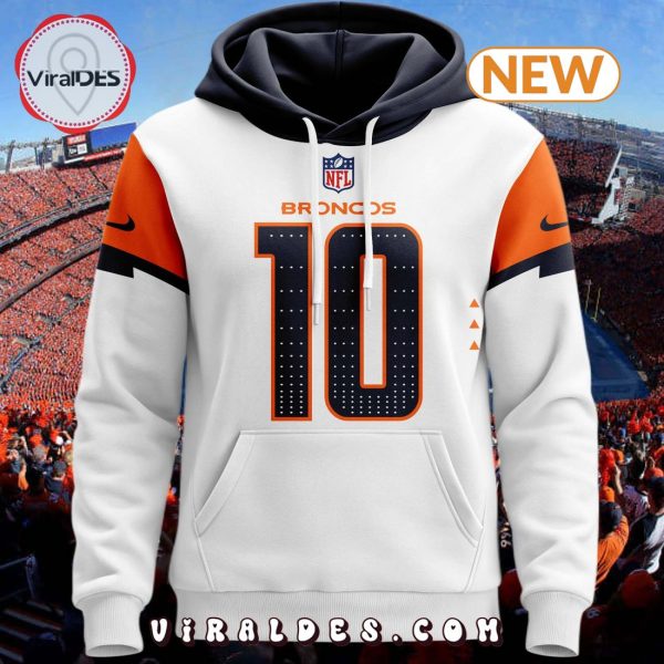 Personalized NFL Denver Broncos White Hoodie