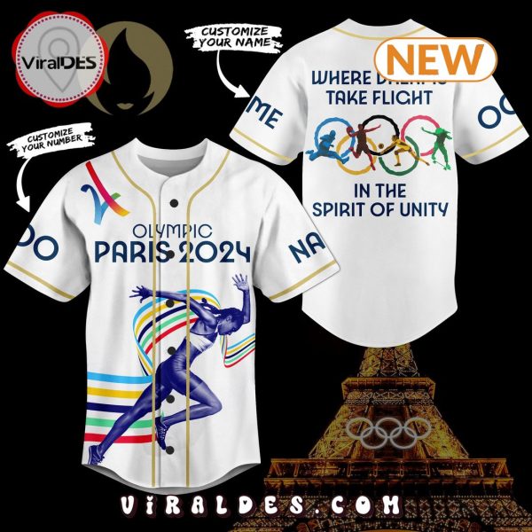 Personalized Olympic Paris 2024 White Baseball Jersey