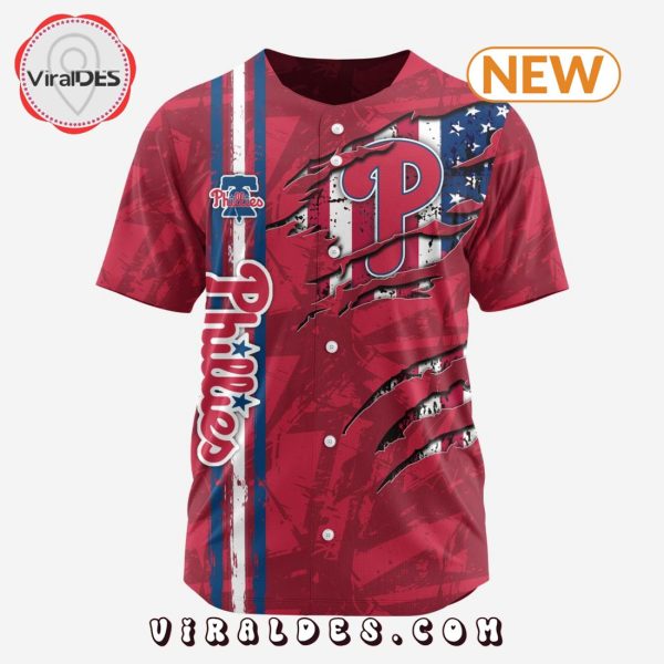 Philadelphia Phillies Custom US Flag Baseball Jersey