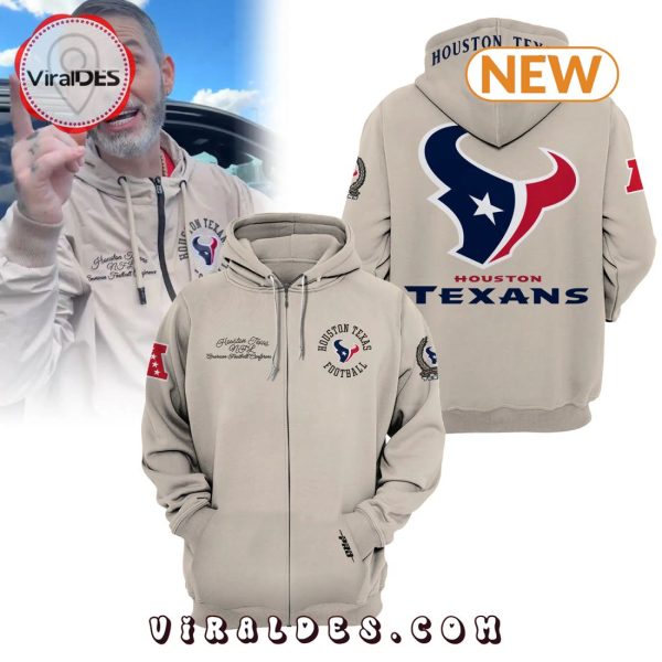 Premium Houston Texans New Grey Zip Hoodie