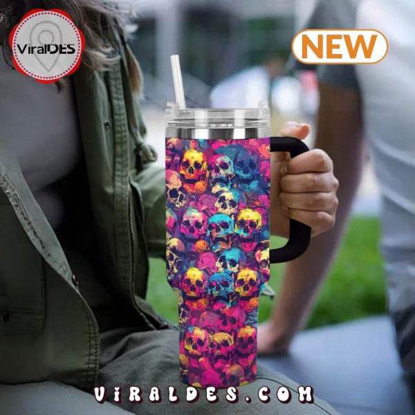 Psychedelic Skulls 40oz Tumbler