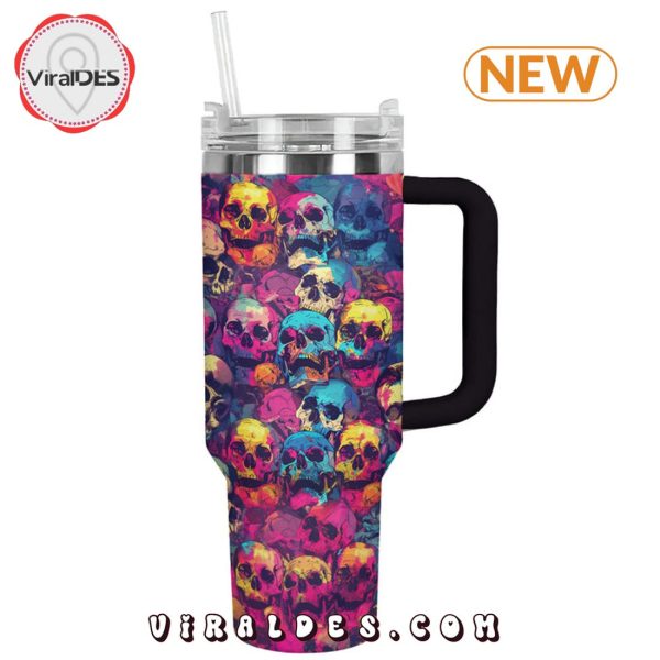 Psychedelic Skulls 40oz Tumbler