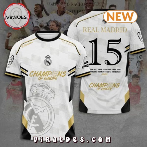 Real Madrid 2024 Champions Of Europe White Hoodie