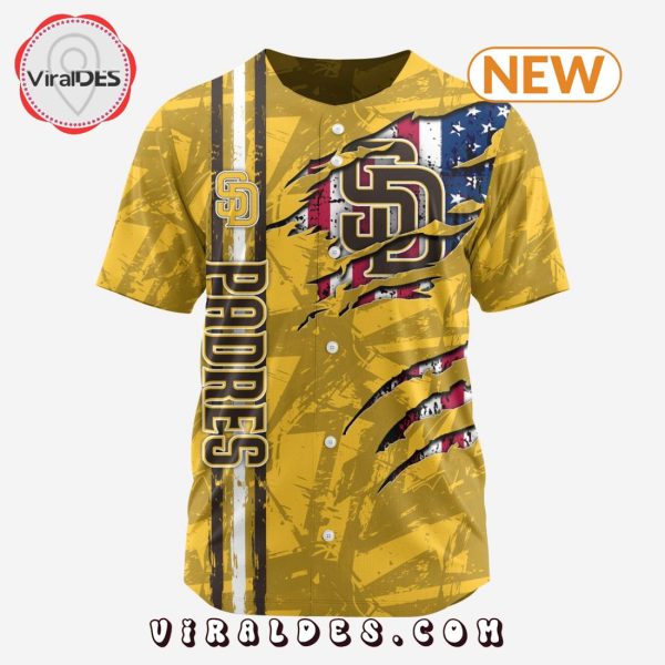 San Diego Padres Custom US Flag Baseball Jersey