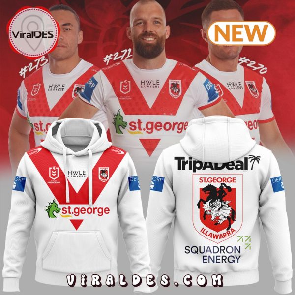 Sports Team St. George Illawarra Dragons White Hoodie