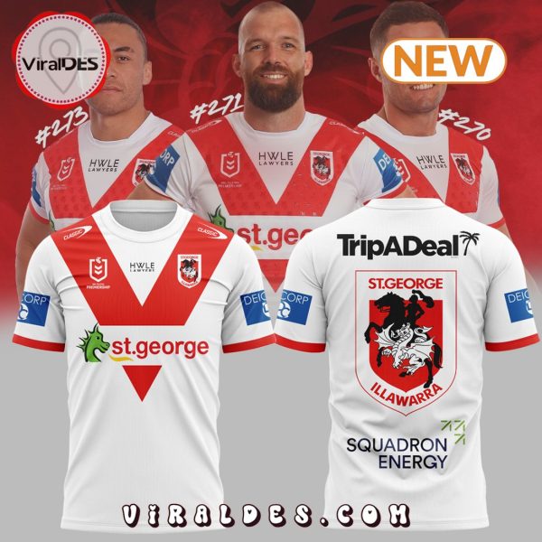 St. George Illawarra Dragons Sports Team White T-Shirt, Jogger, Cap