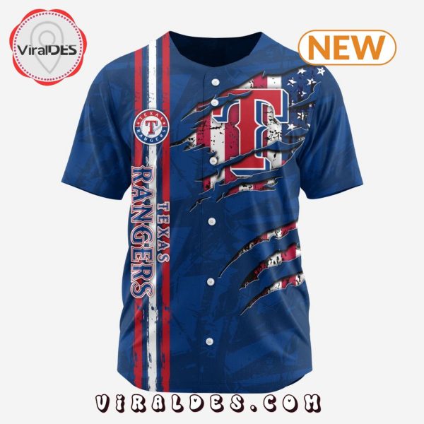 Texas Rangers Custom US Flag Baseball Jersey