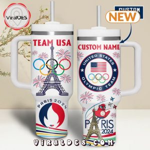 Custom USA Team 2024 Paris Olympics White Stanley Tumbler